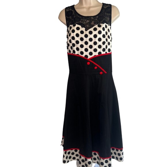 BBonline Dress 50s Red Black Fit & Flare Rockabilly Retro Minnie Mouse Size 2XL - Picture 1 of 9